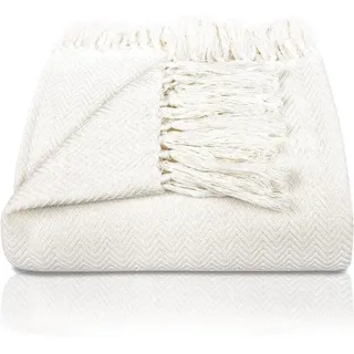 Famanu Bettdecke Doppelbett 200x220 cm Leichtgewicht Gewaschenes Mikrofaser Gesteppt Ethno Boho Gestreift mit Kissenbezügen