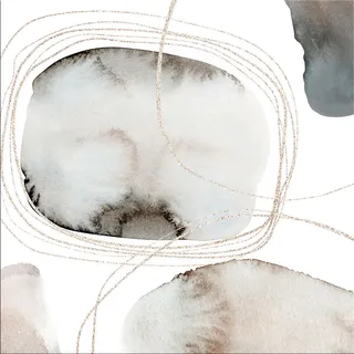 artissimo Glasbild, Beige, Weiß, Glas, Abstrakt, Quadratisch, 50x50 cm, Bilder und Zubehör, Wandbilder, Glasbilder