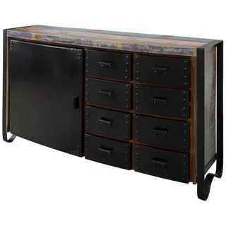 Massivmoebel24 Sideboard 143 x 90 x 43 cm Mehrfarbig