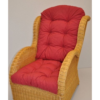 Rattani Sesselauflage Polster Kissen für Rattan Ohrensessel / Rattansessel, Color rot rot