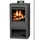 mit Holzfach 5 kW Schwarz