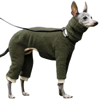 HGRYNDRO Hundebekleidung Winter Jumper Pyjamas Onesie Ganzkörperjacke Mit Beinen Warme Hundekleidung Winddichtem Gemütlicher Overall Outfit-ArmyGreen-XXL