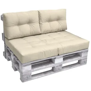 Beautissu Palettenkissen 120 x 80 x 15 cm beige 1 St.