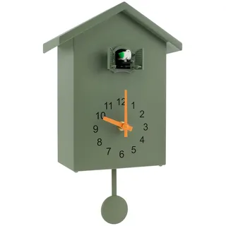 BOBASH Kuckucksuhr Wanduhr Moderne Kuckucksuhren mit Pendel Kuckucksgeräusch für Wandkunst Zuhause Wohnzimmer Büro Dekoration Geschenke (Grün)