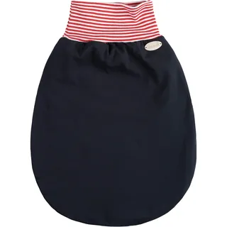 Annsfashion Gefütterter Schlafsack Strampelsack Pucksack LILAKIND hochwertige Handarbeit Herbst/Winter Fleece Marine Rot Weiß Streifen 0-3 M
