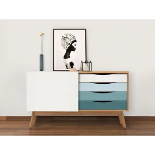 WoodMan Hilla 130 x 71 x 45 cm Blau / Eiche