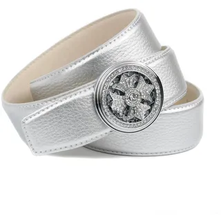 Anthoni Crown Damengürtel Leder Silber 75
