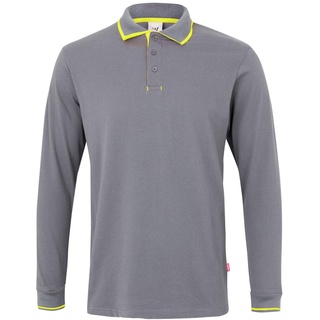Velilla 105515; Zweifarbiges Poloshirt, gestreift, langärmelig, Grau und Gelb (Fúor; Größe XL)