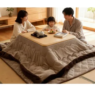 Leaceuv 4 Stück Set Kotatsu Heizung Japanischer Tisch,mit Decke Teppich Heizung,Tatami-Tisch Couchtisch Beistelltisch,Massivholz Japanisches Wärmetisch Tischs,für Zimmer Schlafzimmer Wohnzimmer