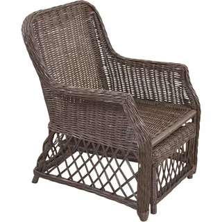 Home Affaire Rattanstuhl 67 x 91 x 75 cm Braun mit Hocker