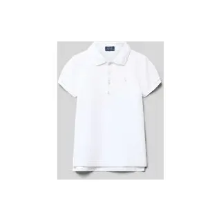Regular Fit Poloshirt mit Label-Stitching, Weiss, M