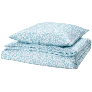 IKEA CYMBALBLOMMA Bettwäsche-Set, 2-teilig weiß/blau