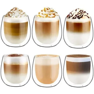 luxuskollektion Doppelwandige Latte Macchiato Gläser 0,25 l 6-tlg.