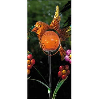 LED Gartenstecker ''Vogel'' in orange mit Solar