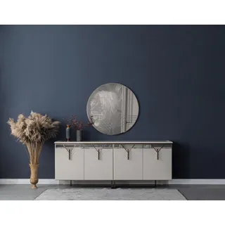 Sideboard Anrichte mit Spiegel Holzschrank Kommode Schrank Holz Weiß