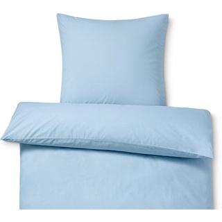 Perkal-Bettwäsche - Blau - 100% Baumwolle- Maße: 135 x 200 cm - blau