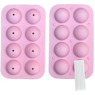mixed24 2x Silikon Cake Pops Formen + 160 Stiele Backformen Silikon Kuchenlollies Lollies Lutscher