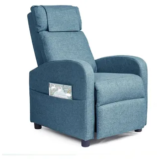 HomeGuru Kindersessel Kids Sessel Jugend- und Kindersofa Kindersessel mit Liegefunktion blau|grau