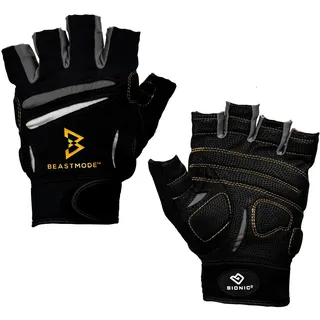 Bionic Beastmode Halbfinger-Fitness-Handschuhe für Herren, Größe L