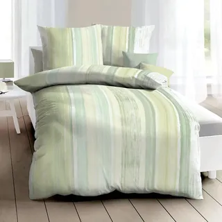 Kaeppel Jersey Bettwäsche Purity grün 135x200 cm + 80x80 cm - grün;weiß