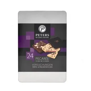 Peters Minischokolade mit Genuss verführt Pecaree Mischung, 24 Versuchungen, gefüllte Trüffeltäflchen, 24 Stück, 255 g
