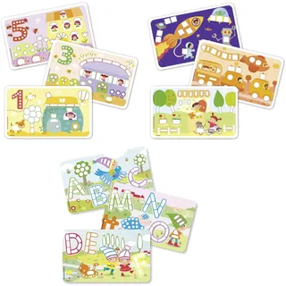 PlayMais Classic 6er Set 2x Farben & Formen, 2x ABC, 2x Zahlen 84 Karten 160809