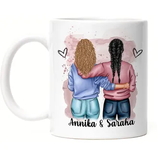 Kiddle-Design Beste Freundin Tasse Personalisiert Name Geschenk Geburtstag Freundschaft Best Friend Freundinnen-Geschenk selbst gestalten