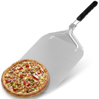 Gotoll Pizzaschieber GL702, Aluminium Pizzaschaufel Pizzawender Pizzaheber mit Griff schwarz