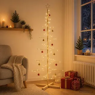 Möbel Metall-Weihnachtsbaum mit Ständer KUOPIO 180 cm Stahl Gold - Weihnachtsgirlanden &9391 - Gold