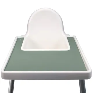 OLGS Silikon Hochstuhl Matte für Babys | Silikonmatte Tischset für den Babyhochstuhl | Tischmatte Platzset Babystuhl für Kinder | Platzdeckchen BPA-frei, Wasserdicht, leicht zu reinigen (Grün, Sage)