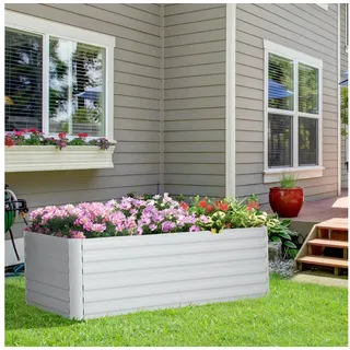 Outsunny Hochbeet 180 x 90 x 60 cm Hellgrau