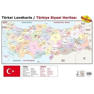 Türkei Landkarte / Türkiye Siyasi Haritasi, Poster