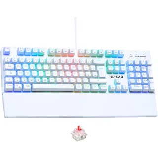 THE G-LAB Mechanische Tastatur The G-Lab Keyz Rubidium Weiß Azerty Französisch - Weiß