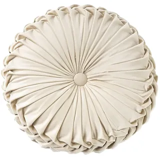 JORTUIO Rundes Dekorativen Kissen, Samt-Meditationskissen Rundes Radform Kissen 35cm,Wird Für Wohnzimmer Sofa, Bett,Stuhl,Boden,Auto, Schlafzimmer(Beige,D: 38cmx10cm)
