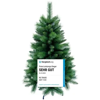RS Trade 1101 Colorado-Mix 120 cm Weihnachtsbaum PVC künstlich (Ø ca. 76 cm) mit 446 Spitzen - Schnellaufbau Klappsystem, schwer entflammbar, unechter Tannenbaum inkl. Metallständer