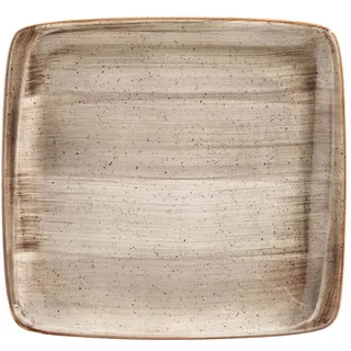 Bonna 6x Servierplatten Speiseteller Essteller Platte Porzellan Geschirr rechteckig Beige Creme Hellbraun Aura Terrain Moove 32x30cm Kantenschutz