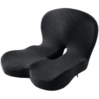 Novzep Sitzkissen Bürostuhl Sitzkissen, Memory Foam Kissen mit Lendenwirbelstütze Kissen, Rücken und Ischias Entlastung grau