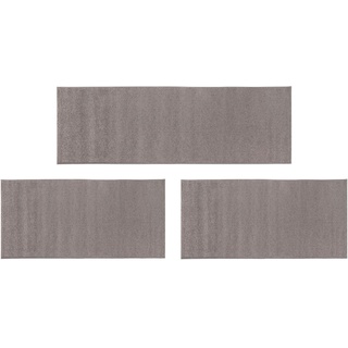 Bettumrandung »Bettvorleger Jerez«, (3 tlg.), Bettvorleger, Läufer-Set, Kurzflor, gewebt, Uni-Farben, Bettumrandung, 73050744-14 beige rechteckig