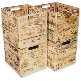 Moooble 4 Neue geflammte Holzkisten | 32x37,5x32,5 cm | Kiste für IKEA Kallax Regal mit schöner Holzoptik für mehr Ordnung und Deko Faktor (4)