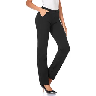 Tapata Damen 71cm/76cm/81cm/86cm Gerade Stretch-Hose mit Taschen Für Büro Geschäft Alltag, Tall/Lang/Regulär/Petite Hose 71cm, Schwarz, XL - XL / 28L