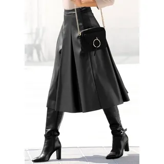 LASCANA Faltenrock Damen Schwarz 44