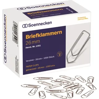 SOENNECKEN Briefklammer 1351 26mm verzinkt 1.000 St./Pack.