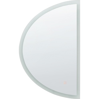 Beliani, Spiegel, LED-Wandspiegel halbrund ø 80 cm Silber BEZONS