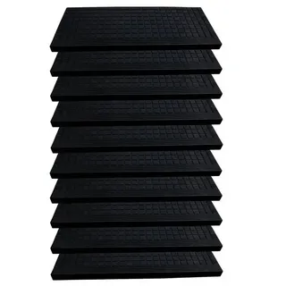 Stufenmatte 10x aus Gummi 65x26cm mit Winkelkante rutschfest Innen Außen, BigDean schwarz