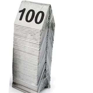 WEJUANR Tischnummernschilder 1-100 Edelstahl Tischnummer Karten, Restaurant Cafe Bar Sitzzelt Tischnummern doppelseitig, Hochzeitstischnummer Empilable Duty Number Karten Platzkarten