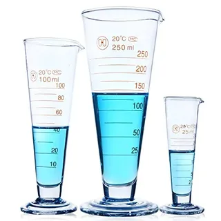 Messbecher konisch Messbecher Glas Labor konisch graduiert Messbecher Lebensmittelqualität Glas Milch Saft Becher Laborbecher Becher 250ml