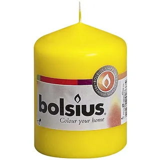 Bolsius Stumpenkerze 80/60mm cellophaniert gelb - 1 Stück