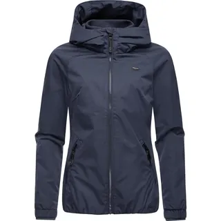 Ragwear wasserdichte und atmungsaktive Damen Übergangsjacke leichte kurze Funktionsjacke mit Kapuze Dizzie Tech YOUMODO Navy Gr. 6XL - 6XL