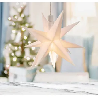 Buri Weihnachtsstern Lichterkette 1 m LED 12 cm Weiß