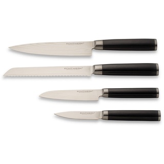 Echtwerk Messerset, Holz, 4-teilig, ergonomischer Griff, Kochen, Küchenmesser, Messersets